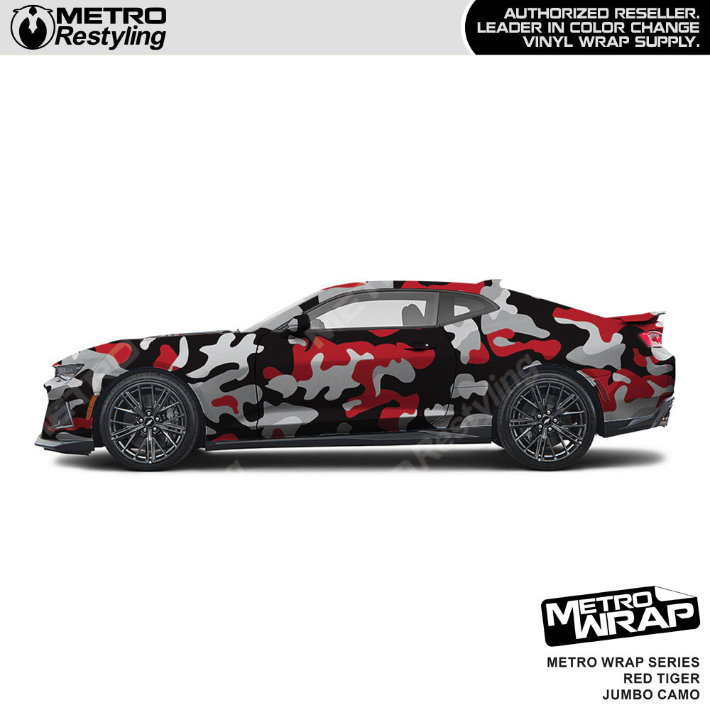 Metro Wrap Jumbo Classic Red Tiger Camouflage Vinyl Film