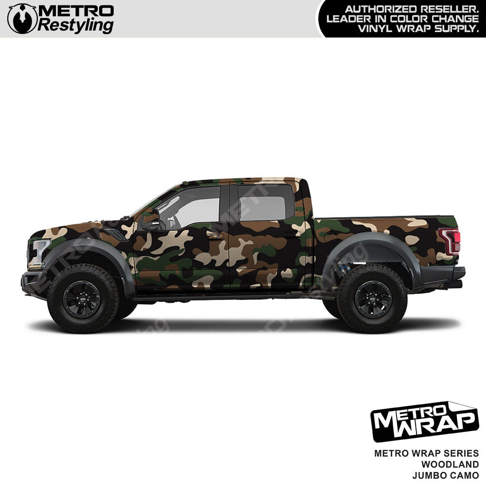 Metro Wrap Jumbo Classic Woodland Camouflage Vinyl Film