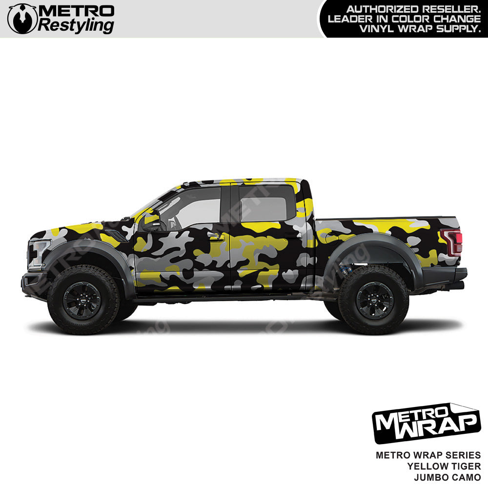 Metro Wrap Jumbo Classic Yellow Tiger Camouflage Vinyl Film