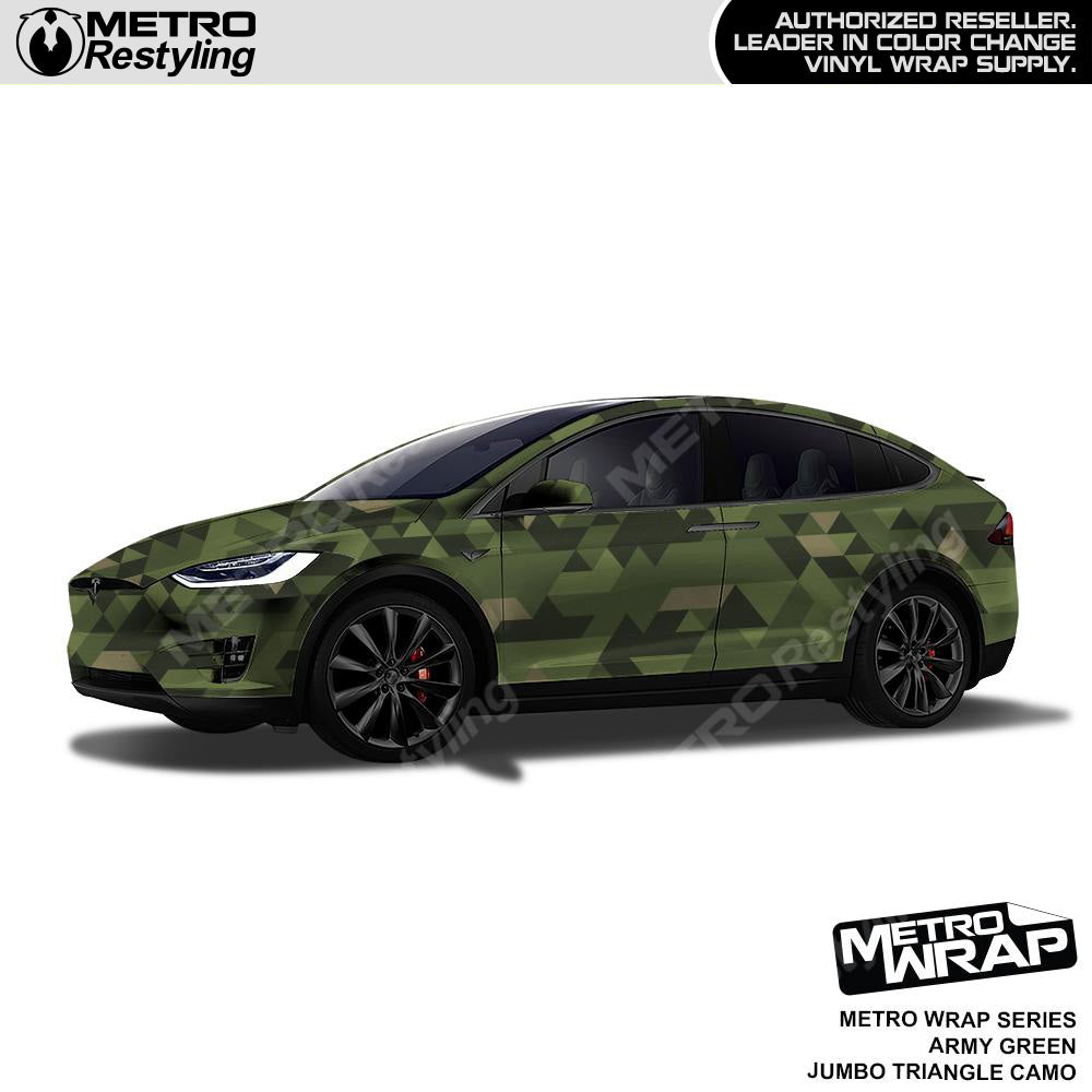 Metro Wrap Jumbo Triangle Army Green Camouflage Vinyl Film