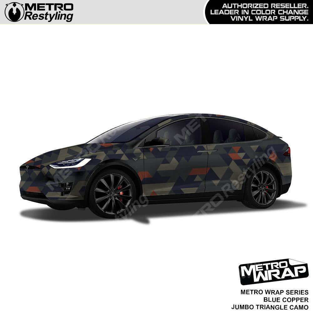 Metro Wrap Jumbo Triangle Blue Copper Camouflage Vinyl Film