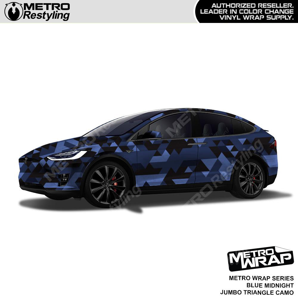 Metro Wrap Jumbo Triangle Blue Midnight Camouflage Vinyl Film