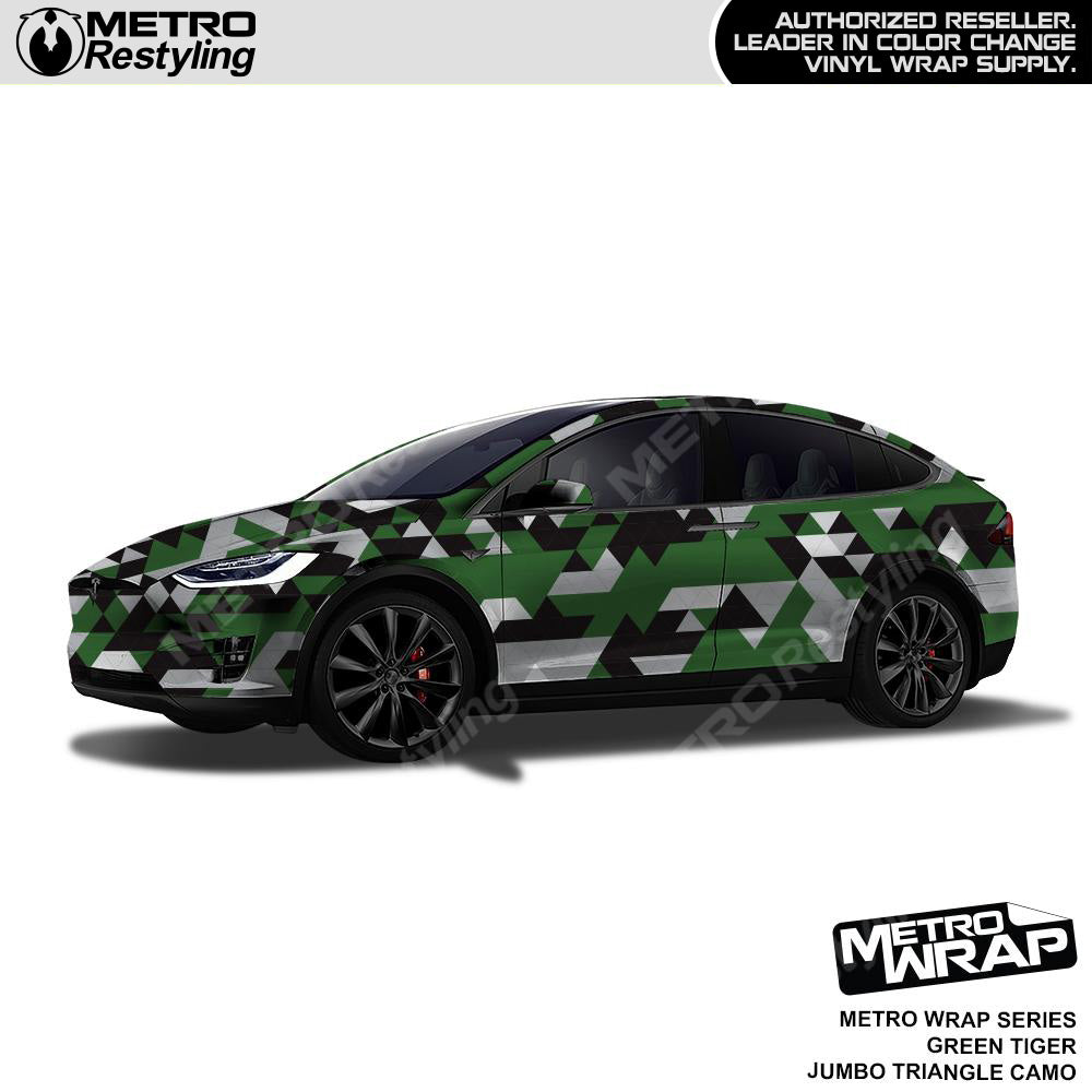 Metro Wrap Jumbo Triangle Green Tiger Camouflage Vinyl Film