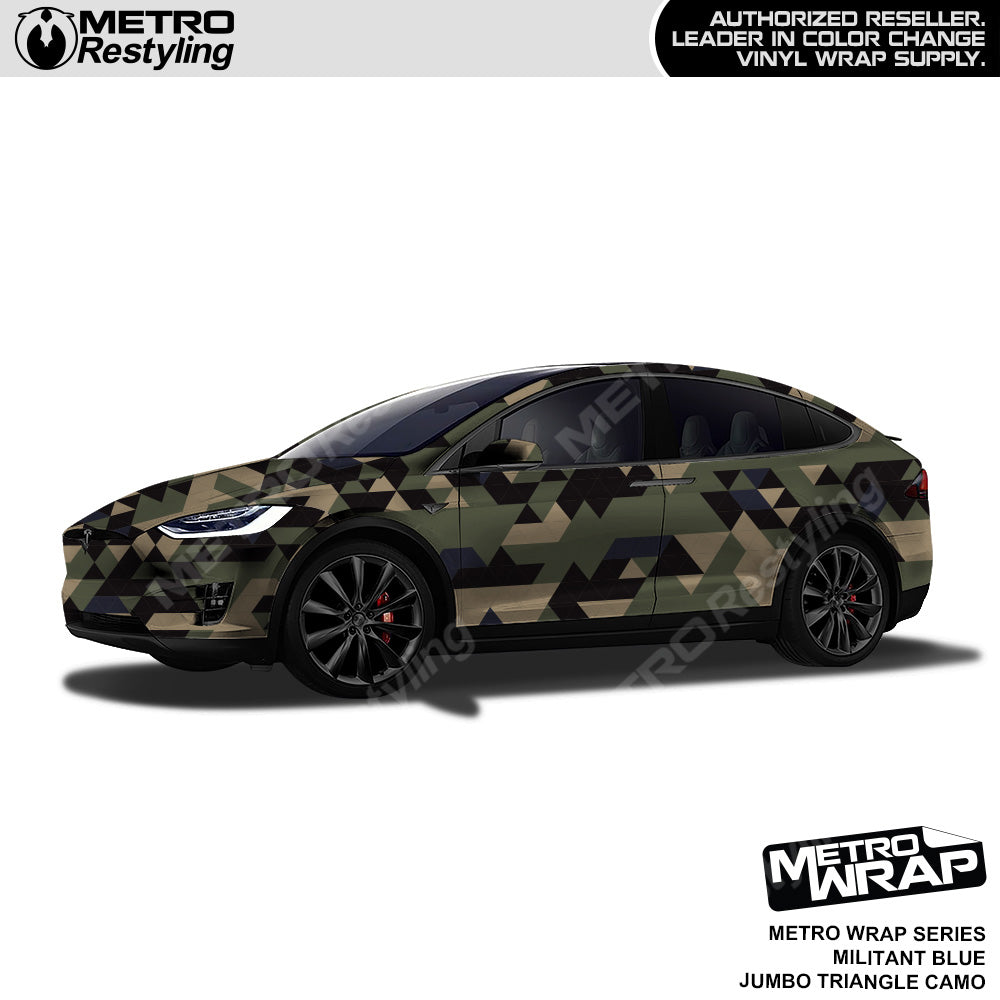 Metro Wrap Jumbo Triangle Militant Blue Camouflage Vinyl Film