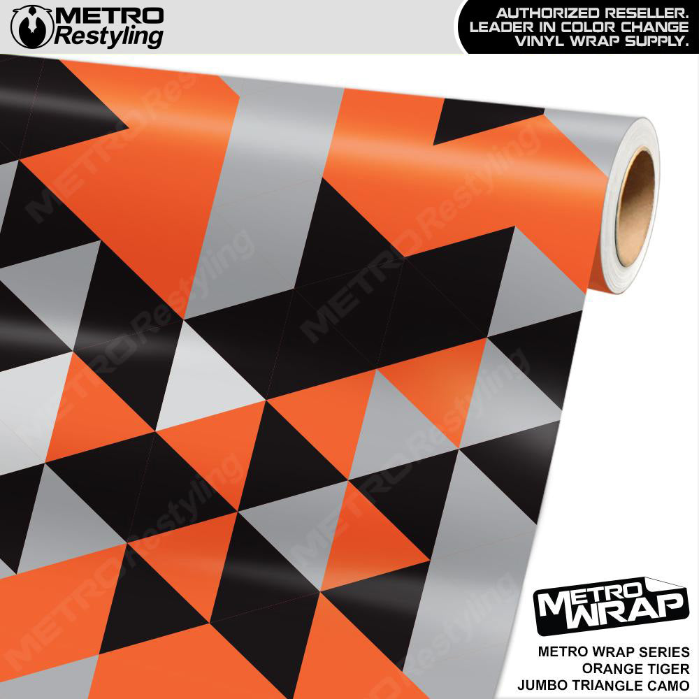 Metro Wrap Jumbo Triangle Orange Tiger Camouflage Vinyl Film