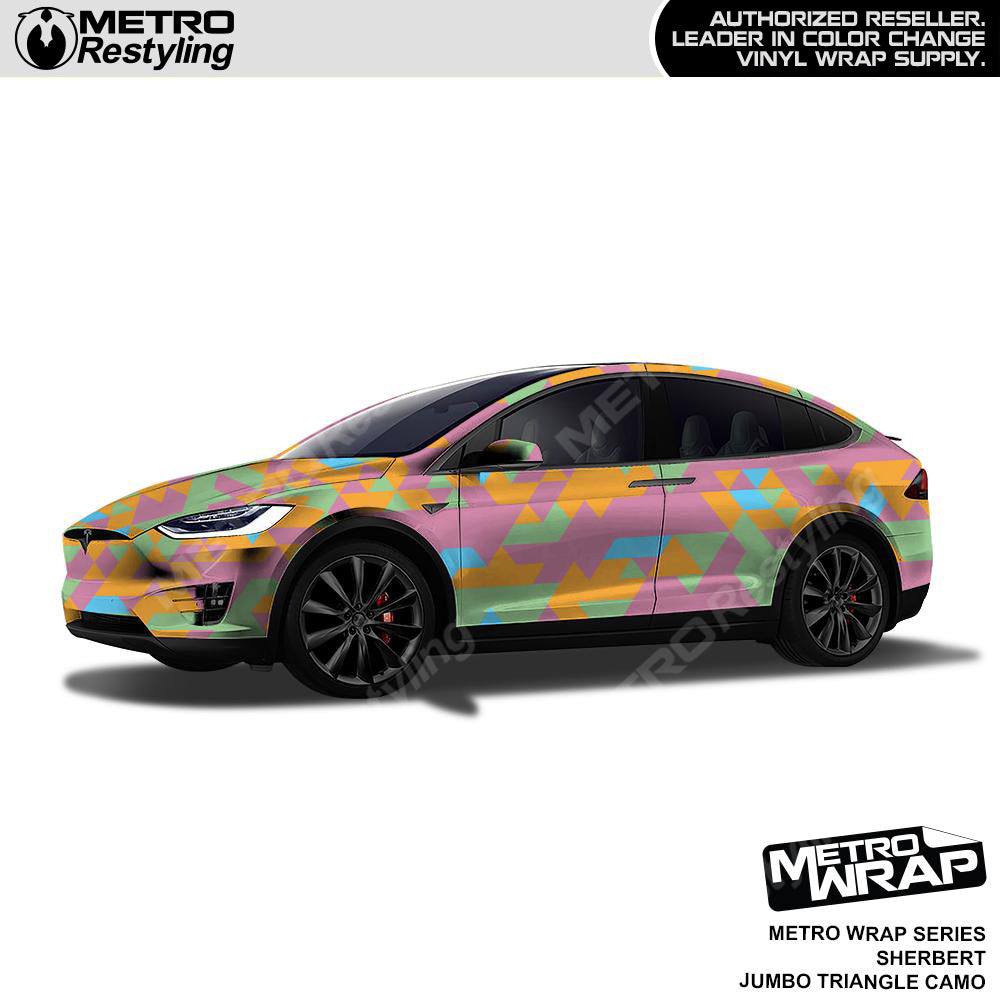 Metro Wrap Jumbo Triangle Sherbert Camouflage Vinyl Film
