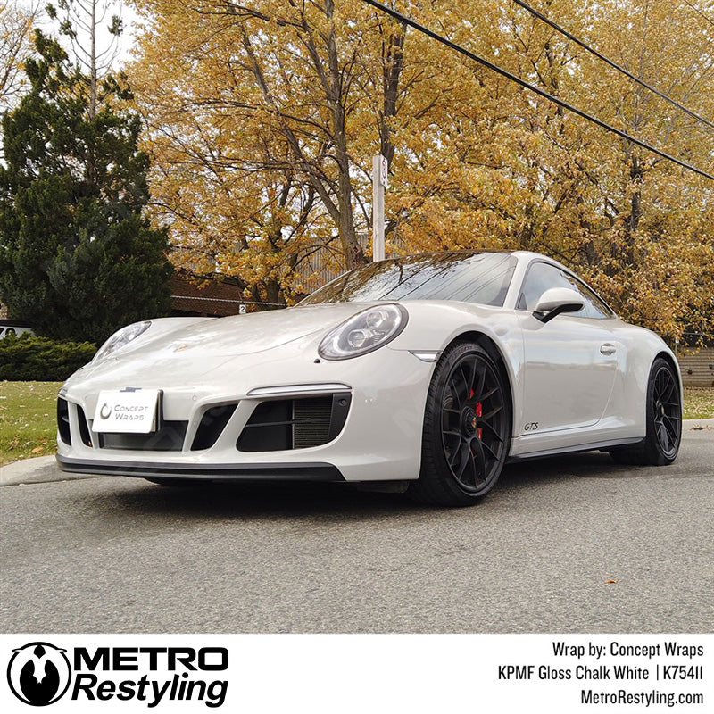 Gloss Chalk White Porsche Wrap