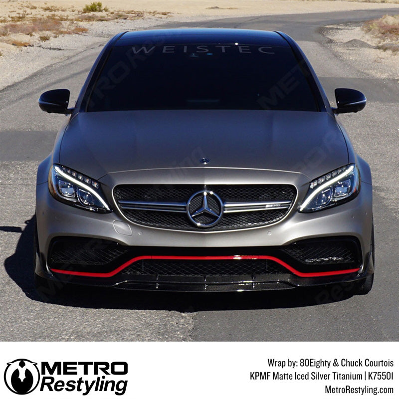 Matte Iced Silver Titanium Mercedes Wrap