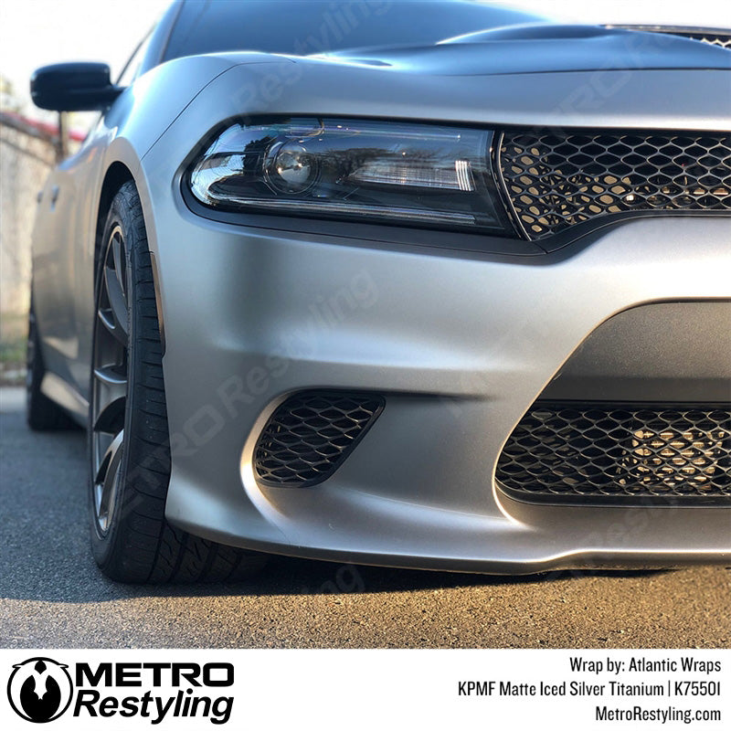 Matte Iced Silver Titanium Vinyl Wrap