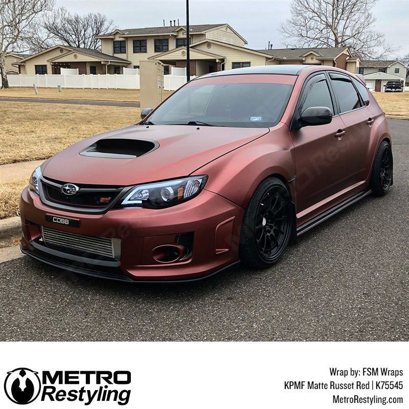 Matte Russet Red Subaru Wrap