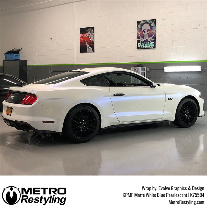 Matte White Blue Pearlescent Iridescent