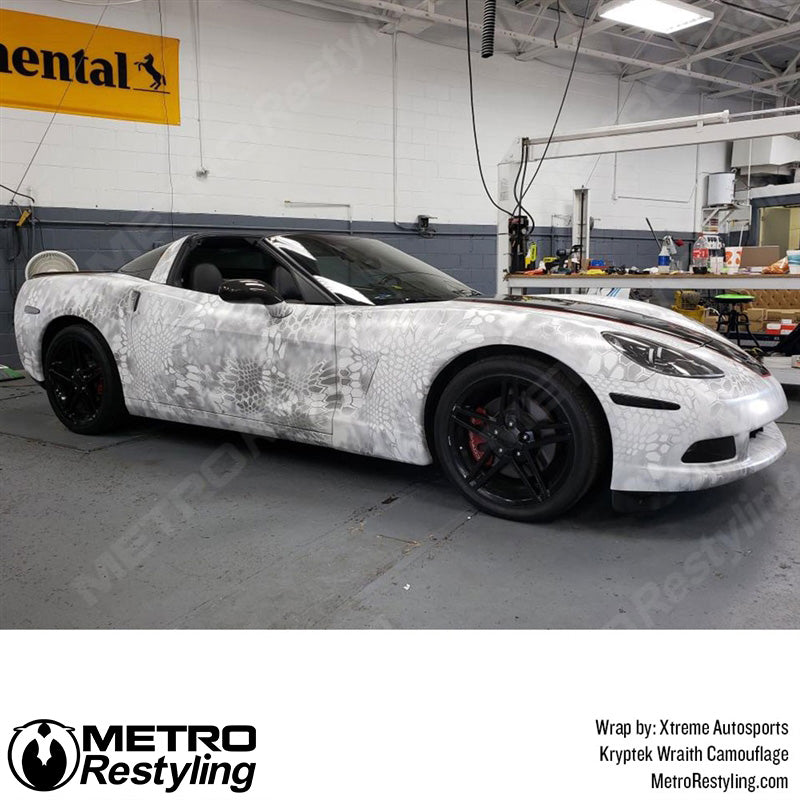 White Camo Car Wrap