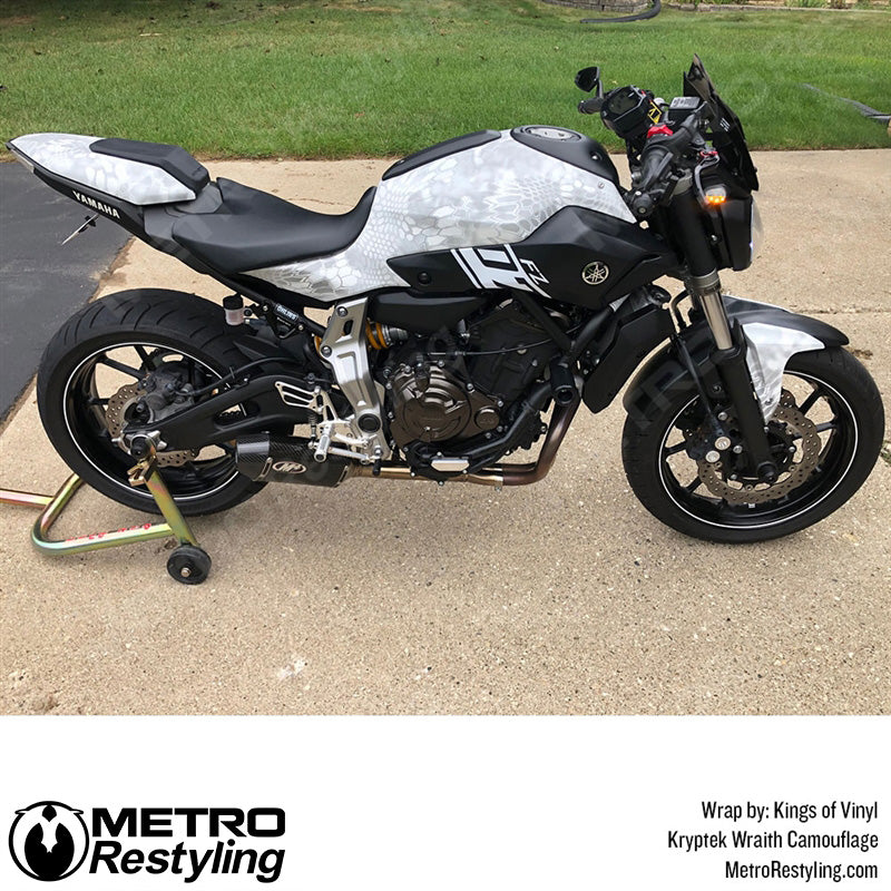 Kryptek White Motorcycle Wrap