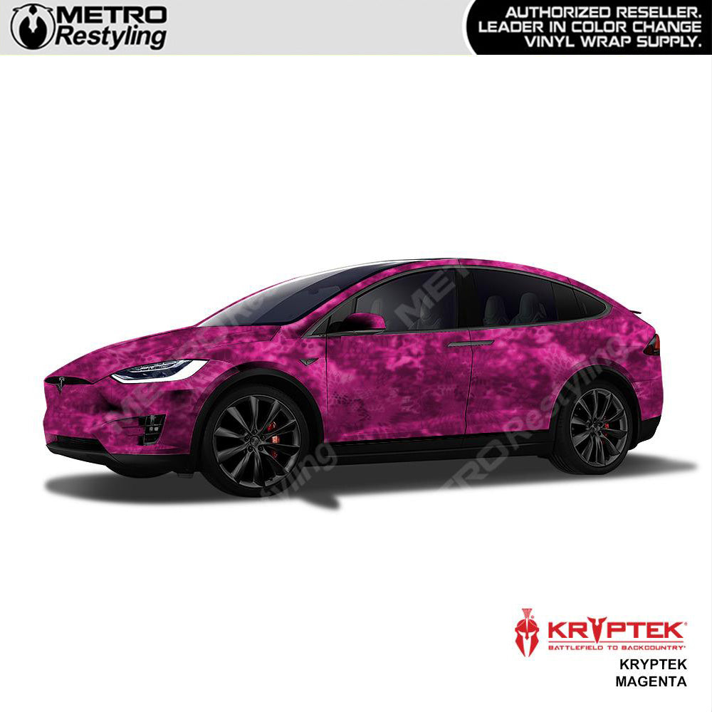 Kryptek Magenta Camouflage Vinyl Wrap Film Tesla