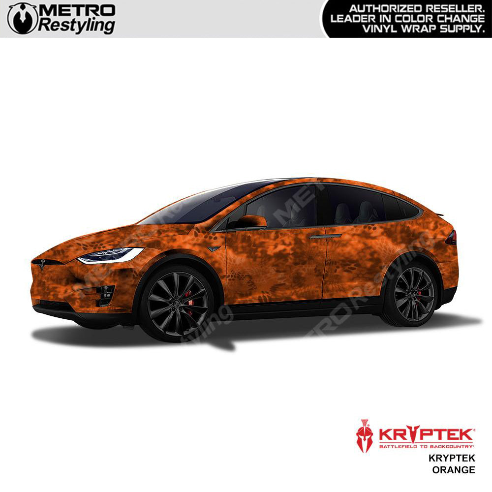 Kryptek Orange Camouflage Vinyl Wrap Film tesla