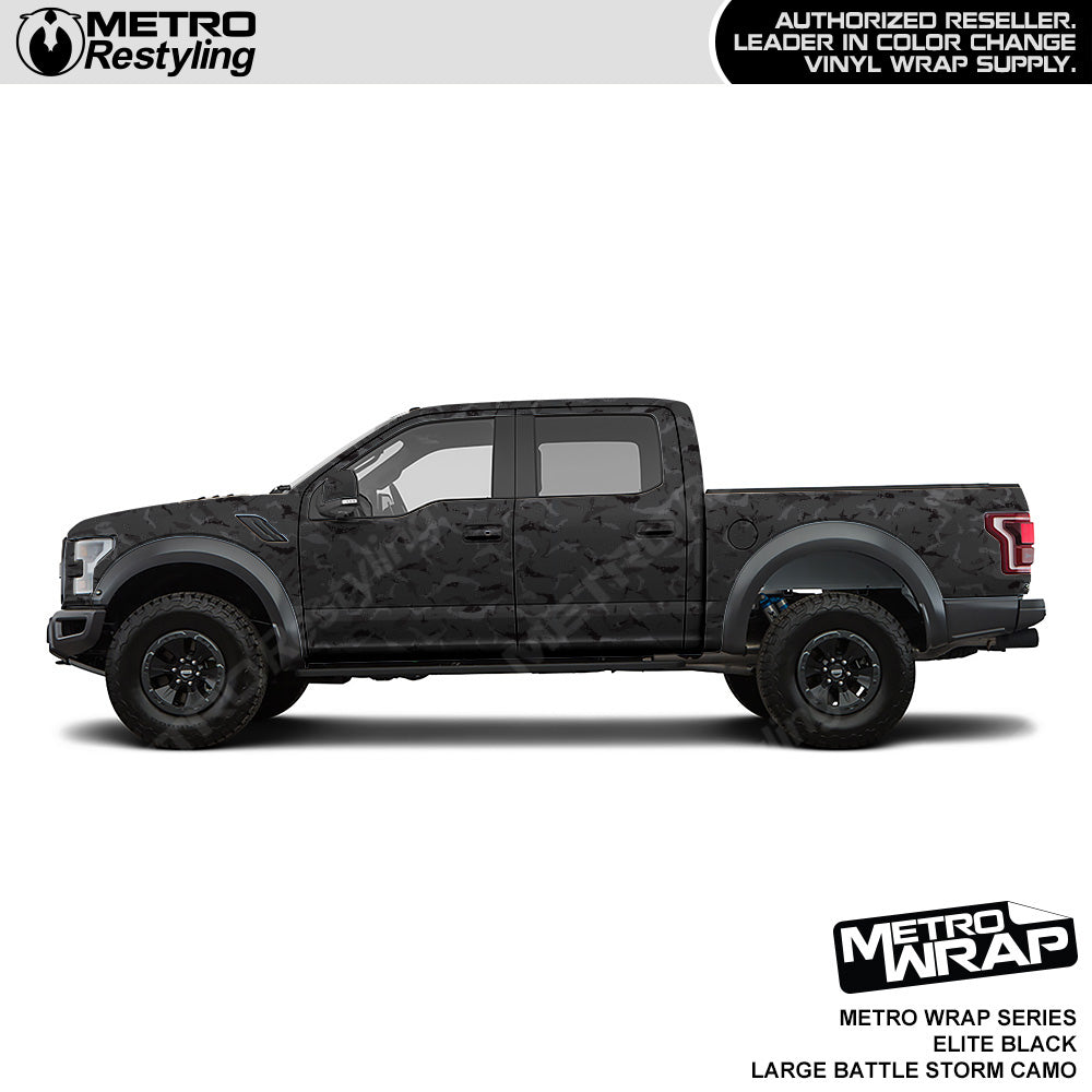 Metro Wrap Large Battle Storm Elite Black Camouflage Vinyl Film