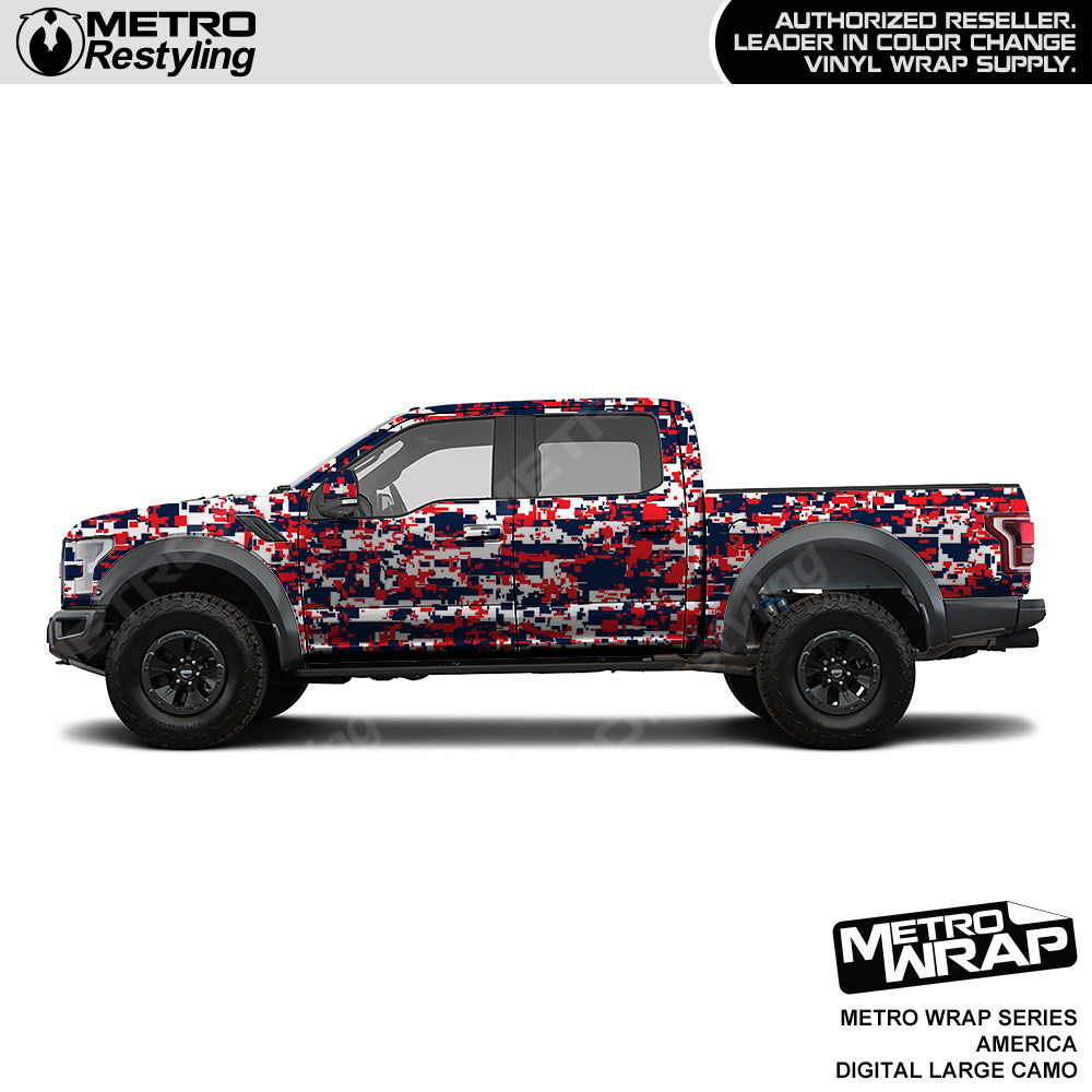 Metro Wrap Large Digital America Camouflage Vinyl Film