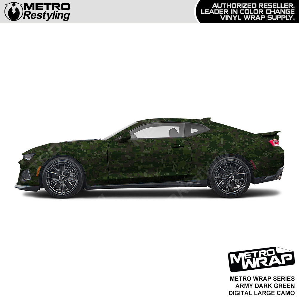 Metro Wrap Large Digital Army Dark Green Camouflage Vinyl Film