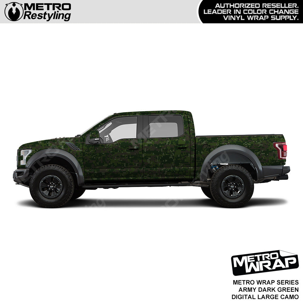 Metro Wrap Large Digital Army Dark Green Camouflage Vinyl Film