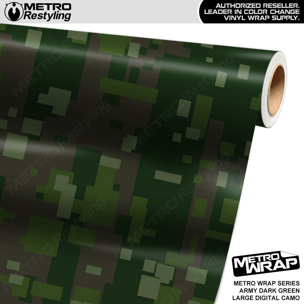 Metro Wrap Large Digital Army Dark Green Camouflage Vinyl Film