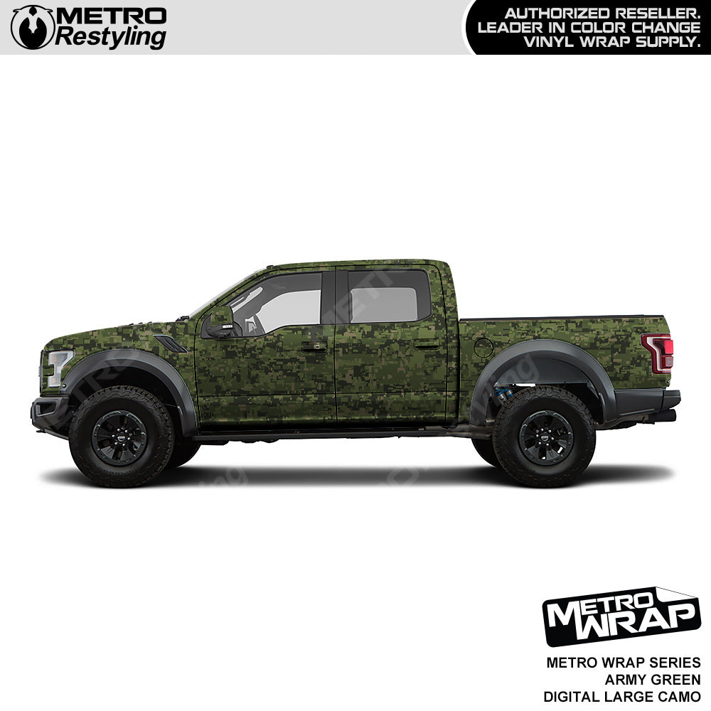 Metro Wrap Large Digital Army Green Camouflage Vinyl Film