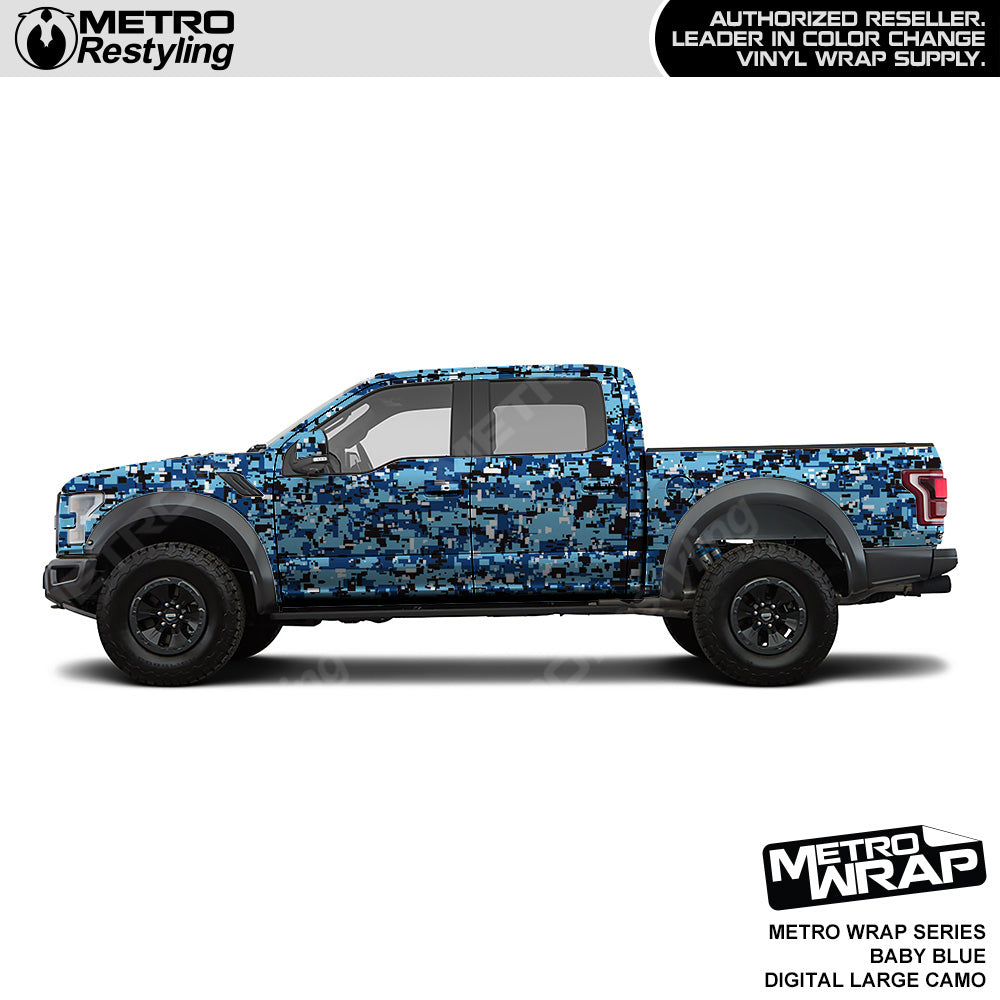 Metro Wrap Large Digital Baby Blue Camouflage Vinyl Film