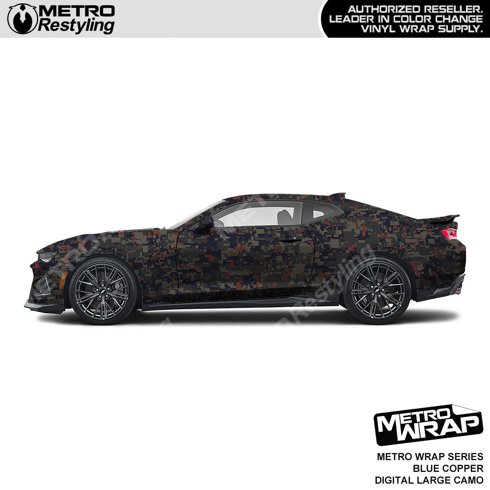 Metro Wrap Large Digital Blue Copper Camouflage Vinyl Film
