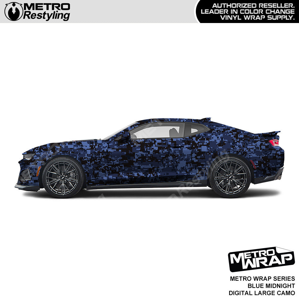 Metro Wrap Large Digital Blue Midnight Camouflage Vinyl Film