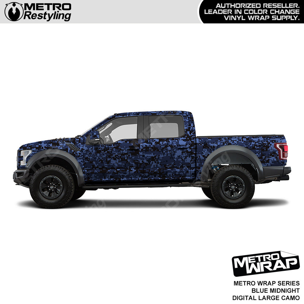 Metro Wrap Large Digital Blue Midnight Camouflage Vinyl Film