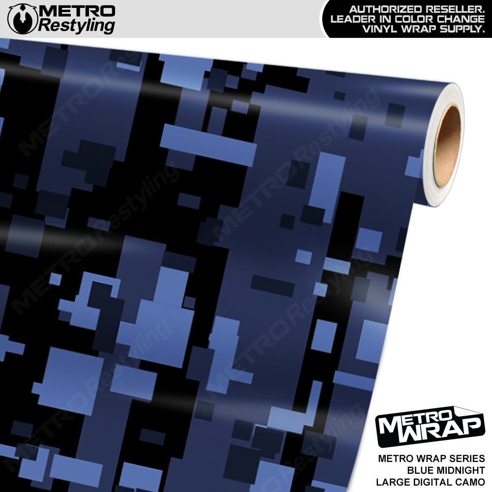 Metro Wrap Large Digital Blue Midnight Camouflage Vinyl Film