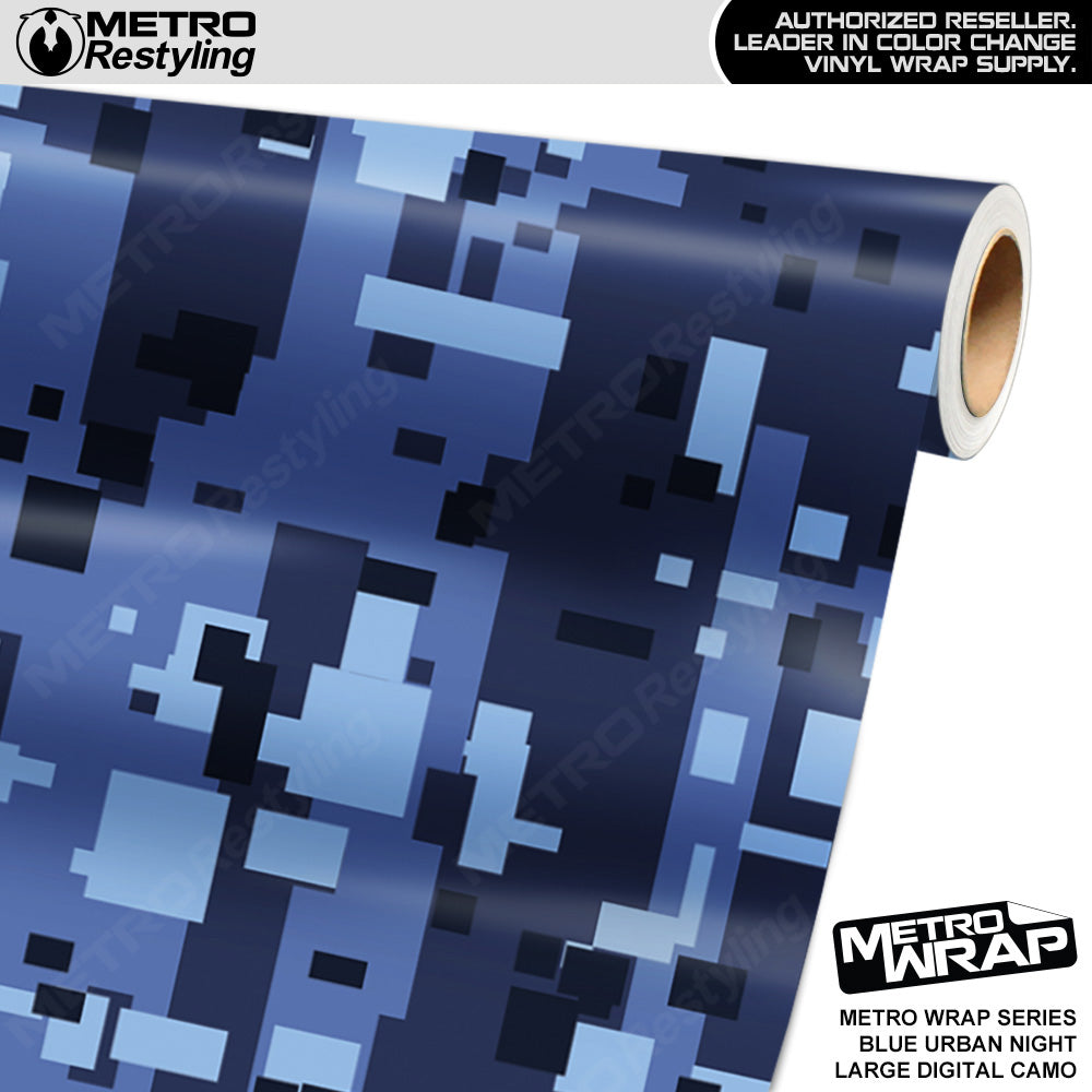 Metro Wrap Large Digital Blue Urban Night Camouflage Vinyl Film