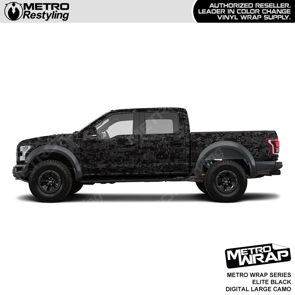Metro Wrap Large Digital Elite Black Camouflage Vinyl Film