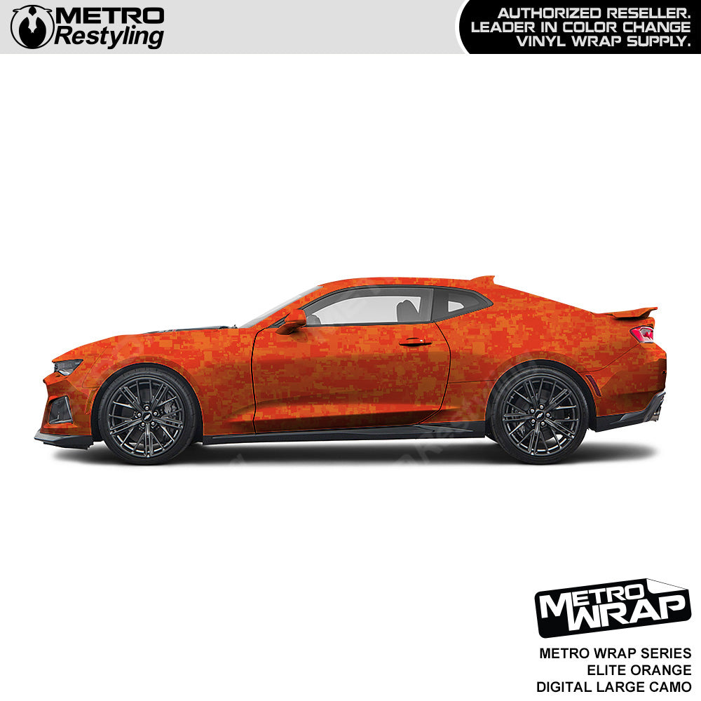 Metro Wrap Large Digital Elite Orange Camouflage Vinyl Film