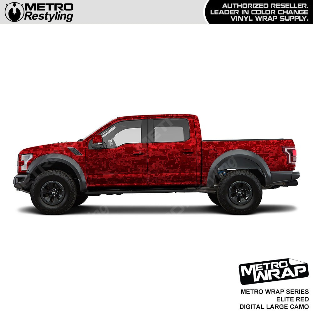 Metro Wrap Large Digital Elite Red Camouflage Vinyl Film