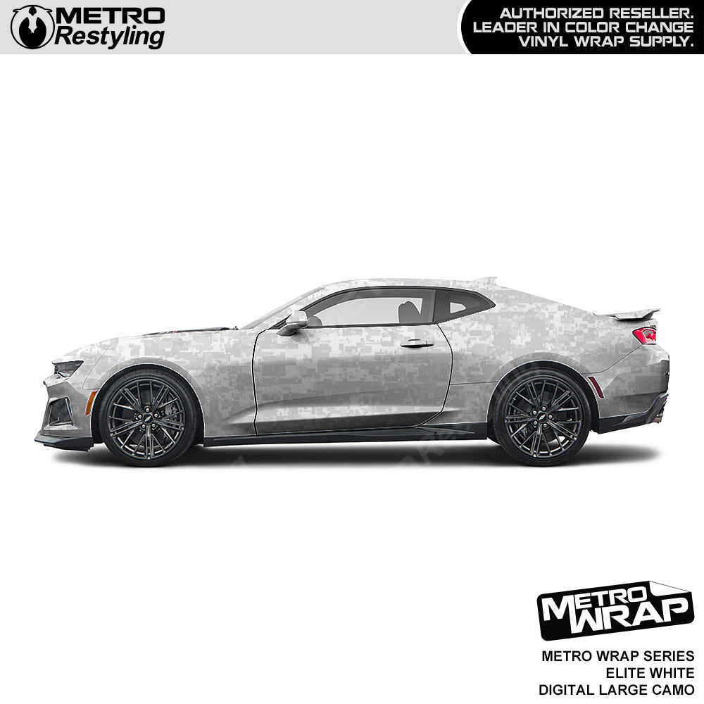 Metro Wrap Large Digital Elite White Camouflage Vinyl Film