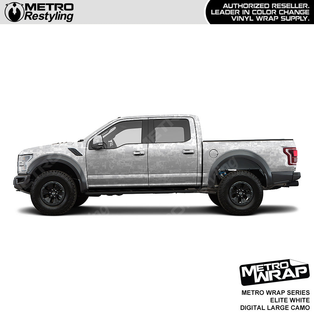 Metro Wrap Large Digital Elite White Camouflage Vinyl Film