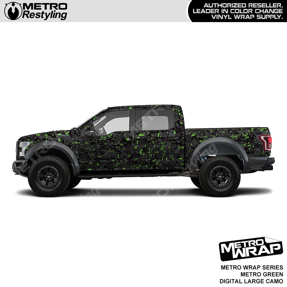 Metro Wrap Large Digital Metro Green Camouflage Vinyl Film