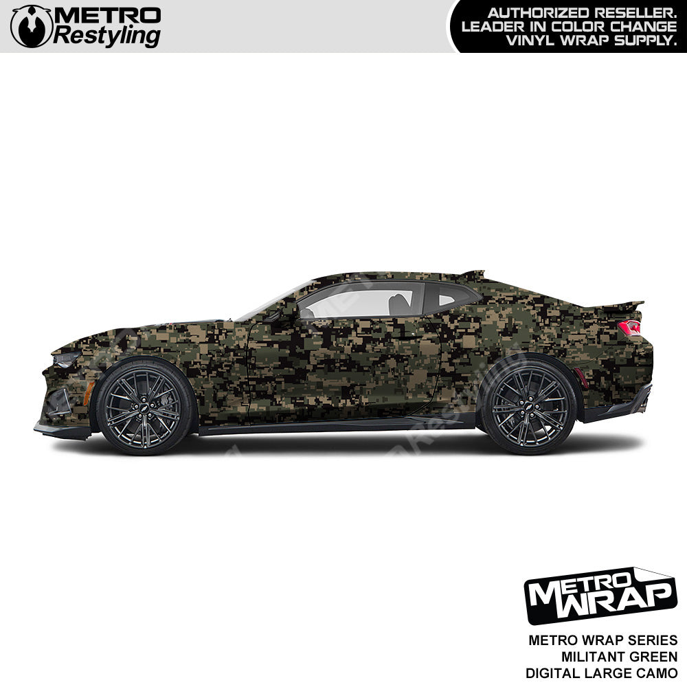 Metro Wrap Large Digital Militant Green Camouflage Vinyl Film