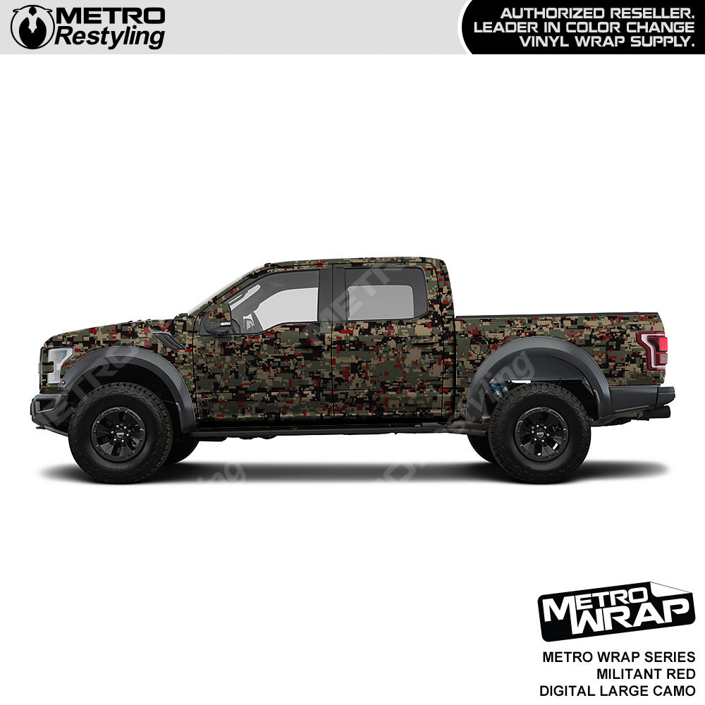 Metro Wrap Large Digital Militant Red Camouflage Vinyl Film