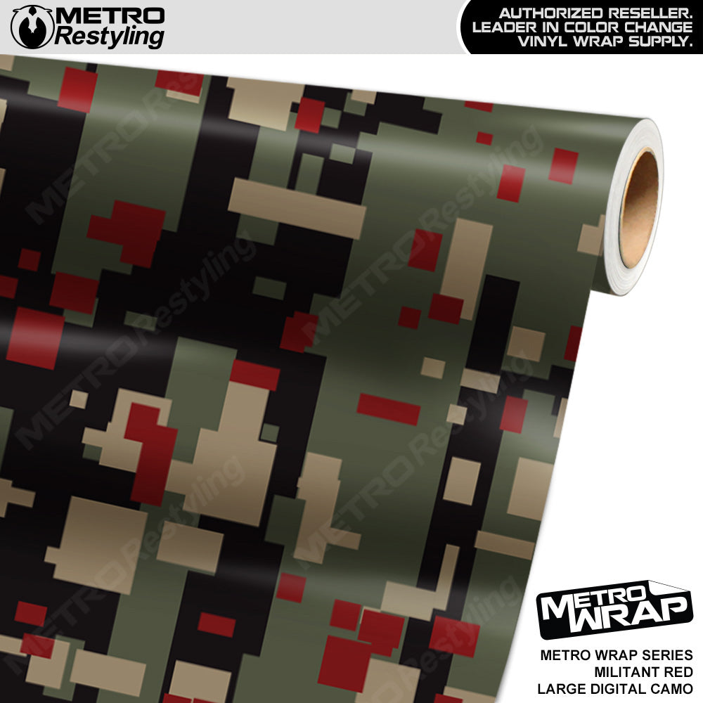 Metro Wrap Large Digital Militant Red Camouflage Vinyl Film