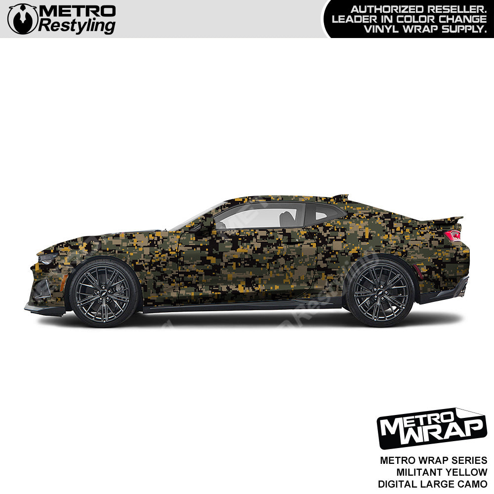 Metro Wrap Large Digital Militant Yellow Camouflage Vinyl Film