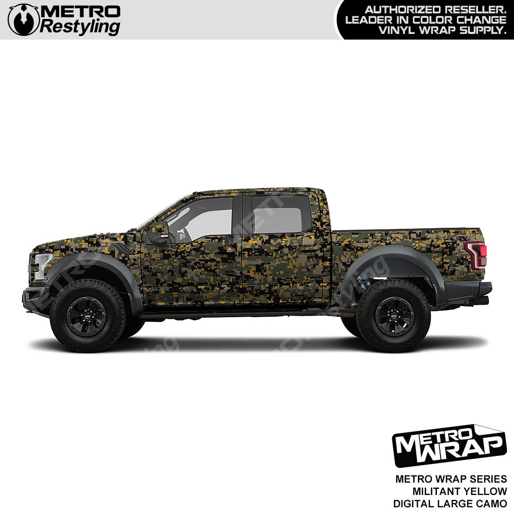 Metro Wrap Large Digital Militant Yellow Camouflage Vinyl Film
