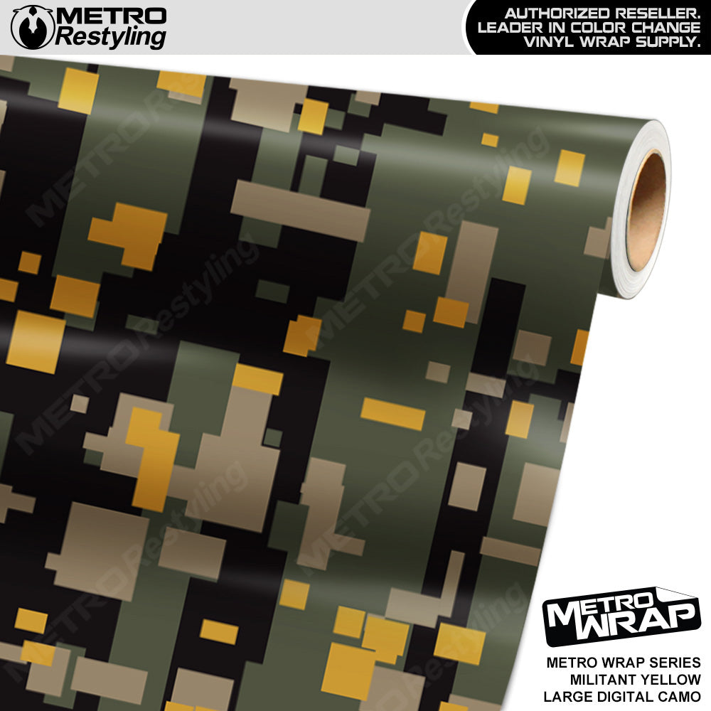 Large Digital Urban Yellow Camouflage - Metro Wrap 