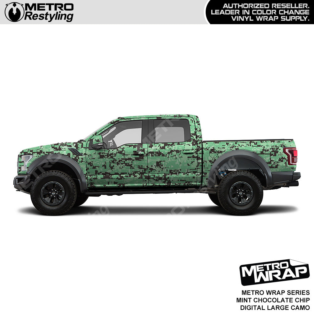 Metro Wrap Large Digital Mint Chocolate Chip Camouflage Vinyl Film