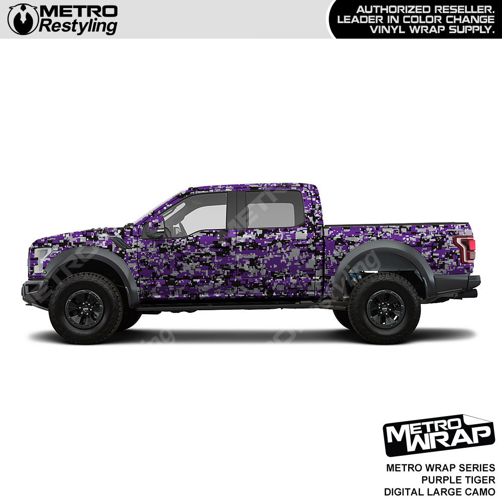 Metro Wrap Large Digital Purple Tiger Camouflage Vinyl Film