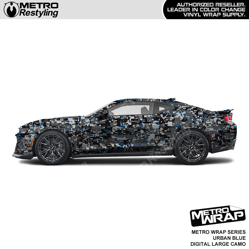 Metro Wrap Large Digital Urban Blue Camouflage Vinyl Film
