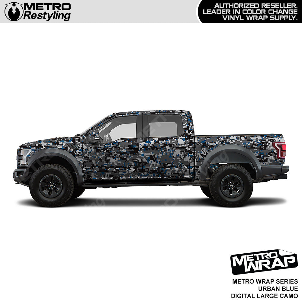 Metro Wrap Large Digital Urban Blue Camouflage Vinyl Film