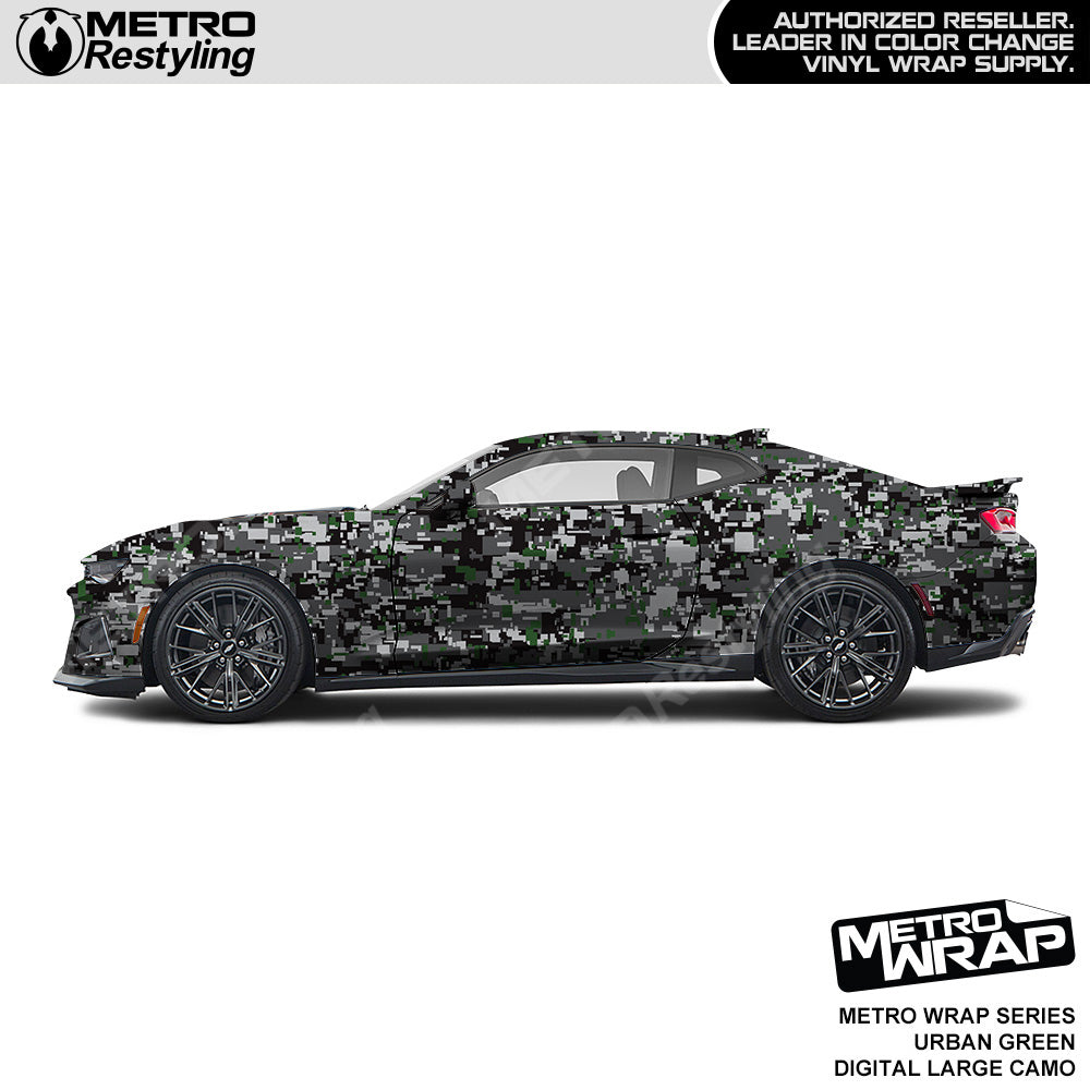 Metro Wrap Large Digital Urban Green Camouflage Vinyl Film