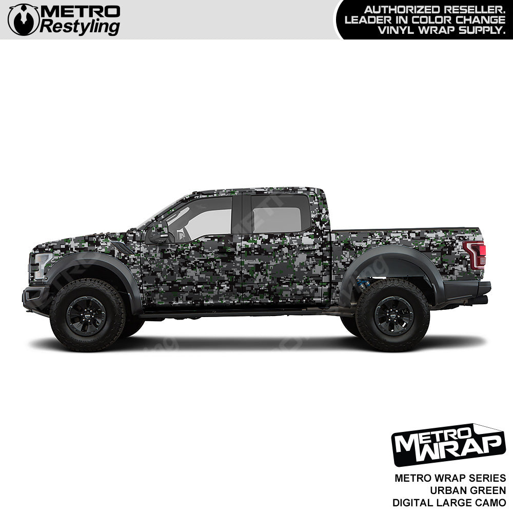 Metro Wrap Large Digital Urban Green Camouflage Vinyl Film