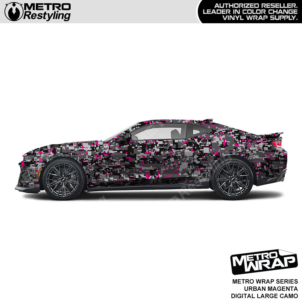 Metro Wrap Large Digital Urban Magenta Camouflage Vinyl Film